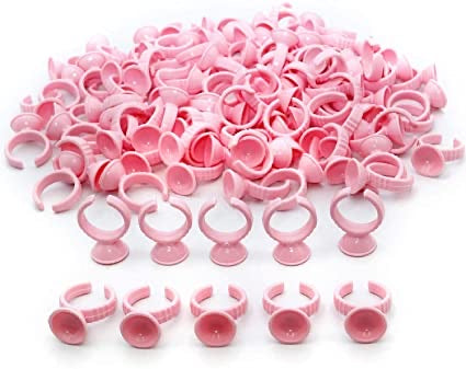 Pink Disposable Glue Rings